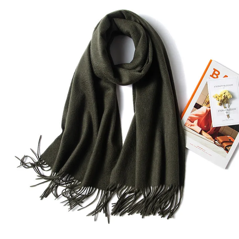 100% Pure Cashmere Thickened Dual-purpose Warm Shawl Cashmere Scarf for Men and Women