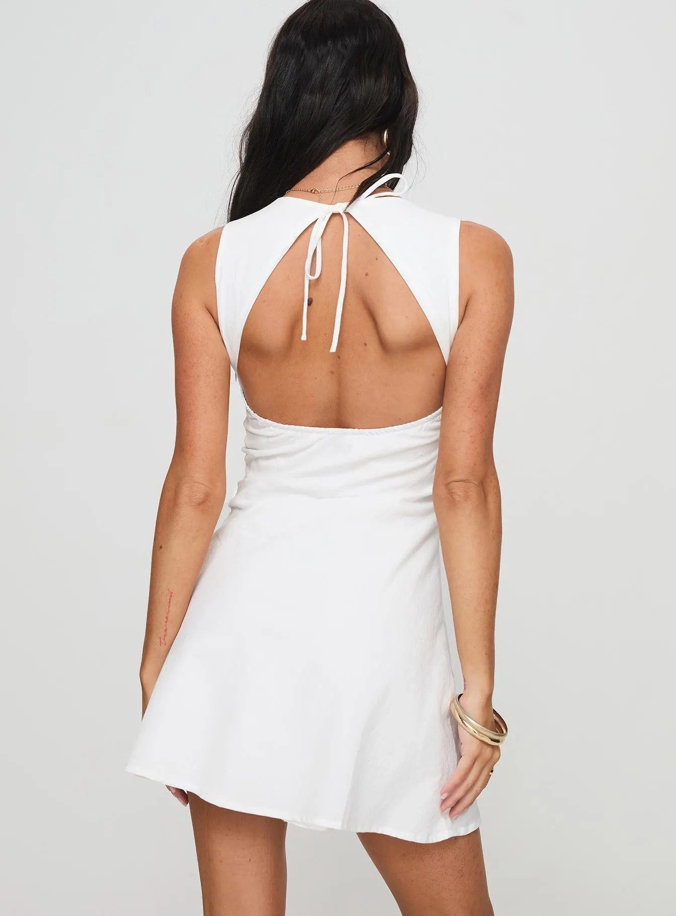 Abagail Embroidered Mini Dress White