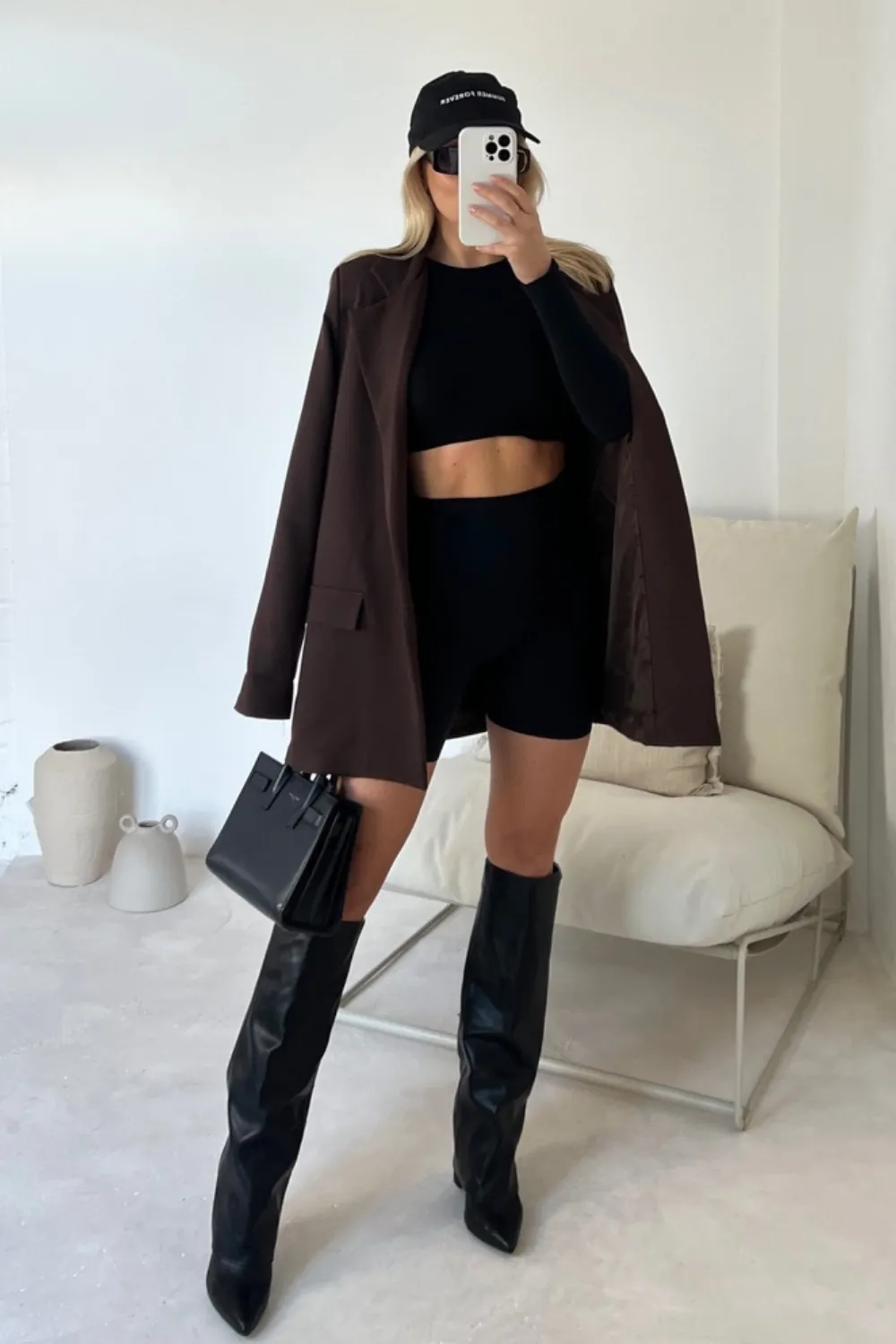 Amelia brown oversized tailored blazer