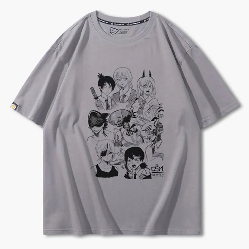 benpaolv Chainsaw Man Girl Characters Drawing T-Shirt