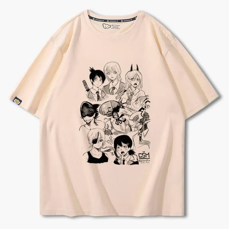 benpaolv Chainsaw Man Girl Characters Drawing T-Shirt