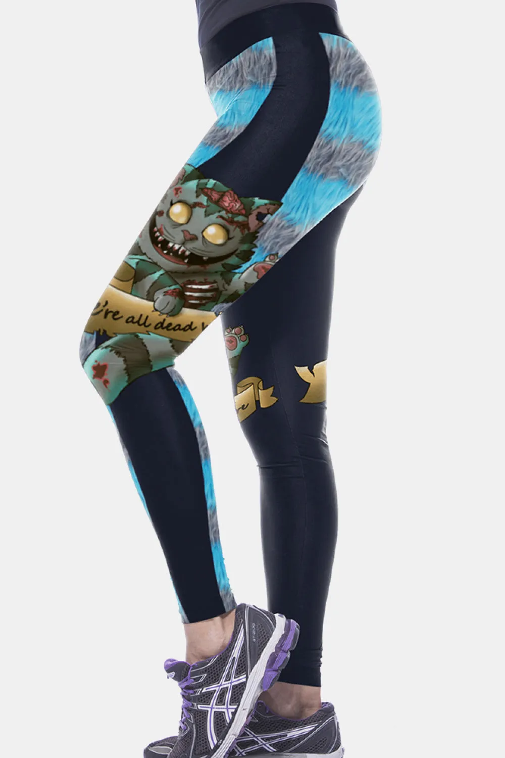 Black & Blue Printed Elastic Waistband Leggings