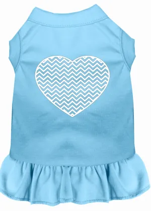 Chevron Heart Screen Print Dress Baby Blue Med (12)