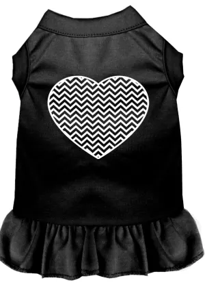 Chevron Heart Screen Print Dress Black Med (12)