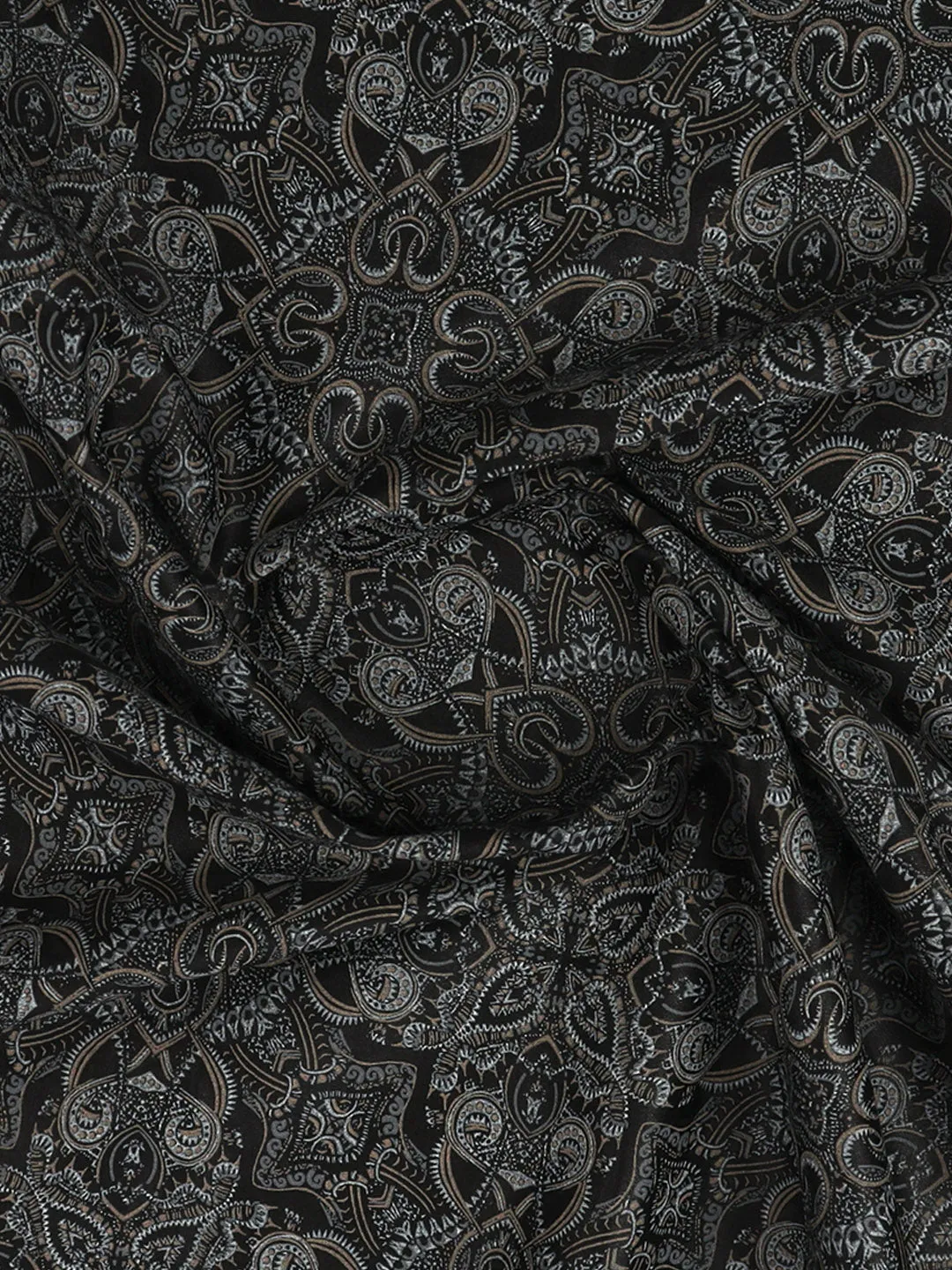 Cotton Printed Black Shirt Fabric Super Fine OSLO