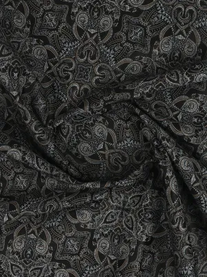 Cotton Printed Black Shirt Fabric Super Fine OSLO