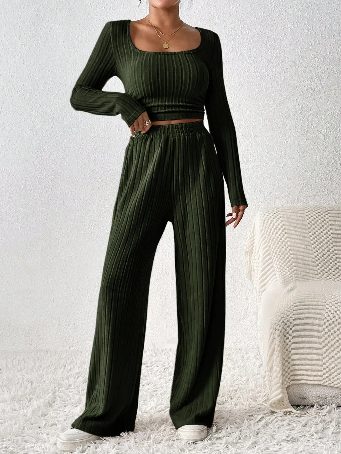 Cozy Long Sleeve Top and Pants Set