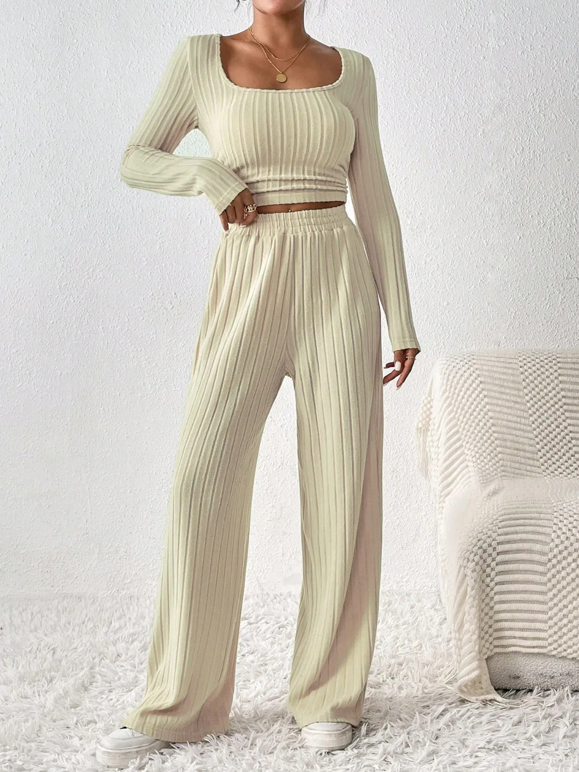 Cozy Long Sleeve Top and Pants Set