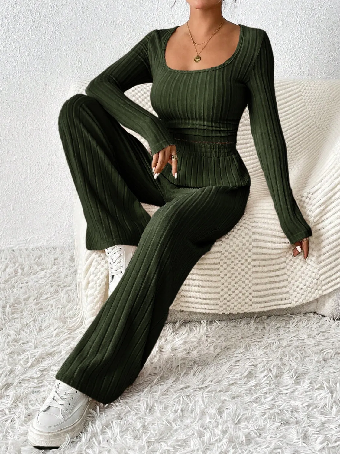 Cozy Long Sleeve Top and Pants Set