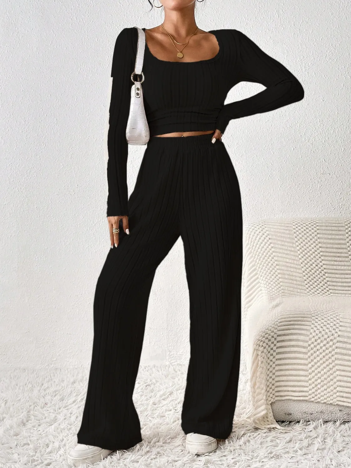 Cozy Long Sleeve Top and Pants Set