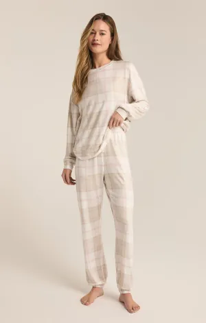 Cozy Plaid Set - Sea Salt