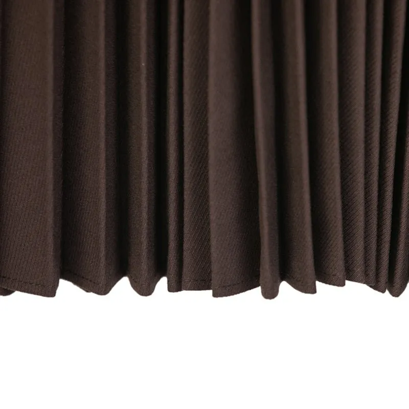 Dark Brown High Waist Pleated Skirts