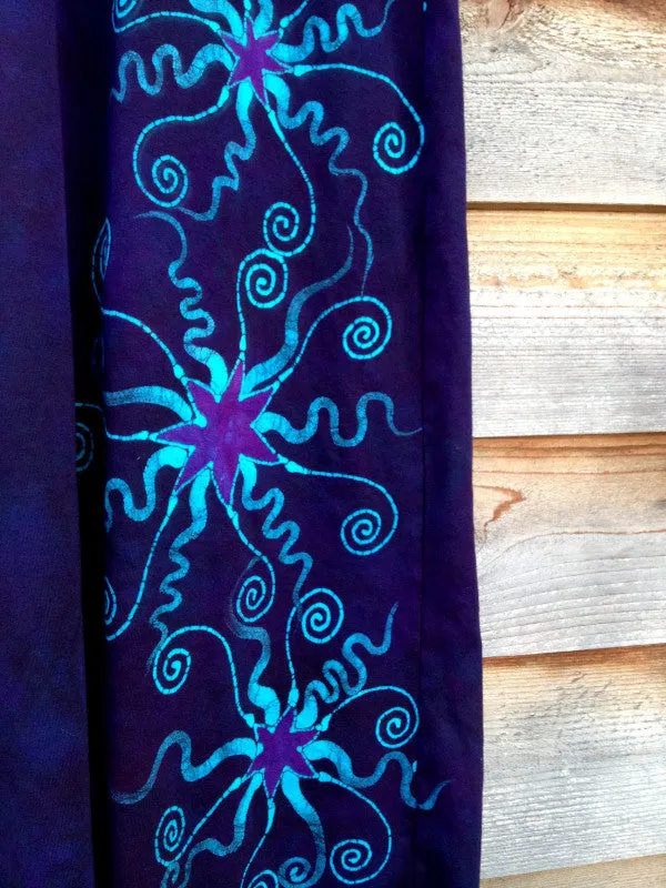 Deep Blue and Purple Organic Cotton Batik Dress