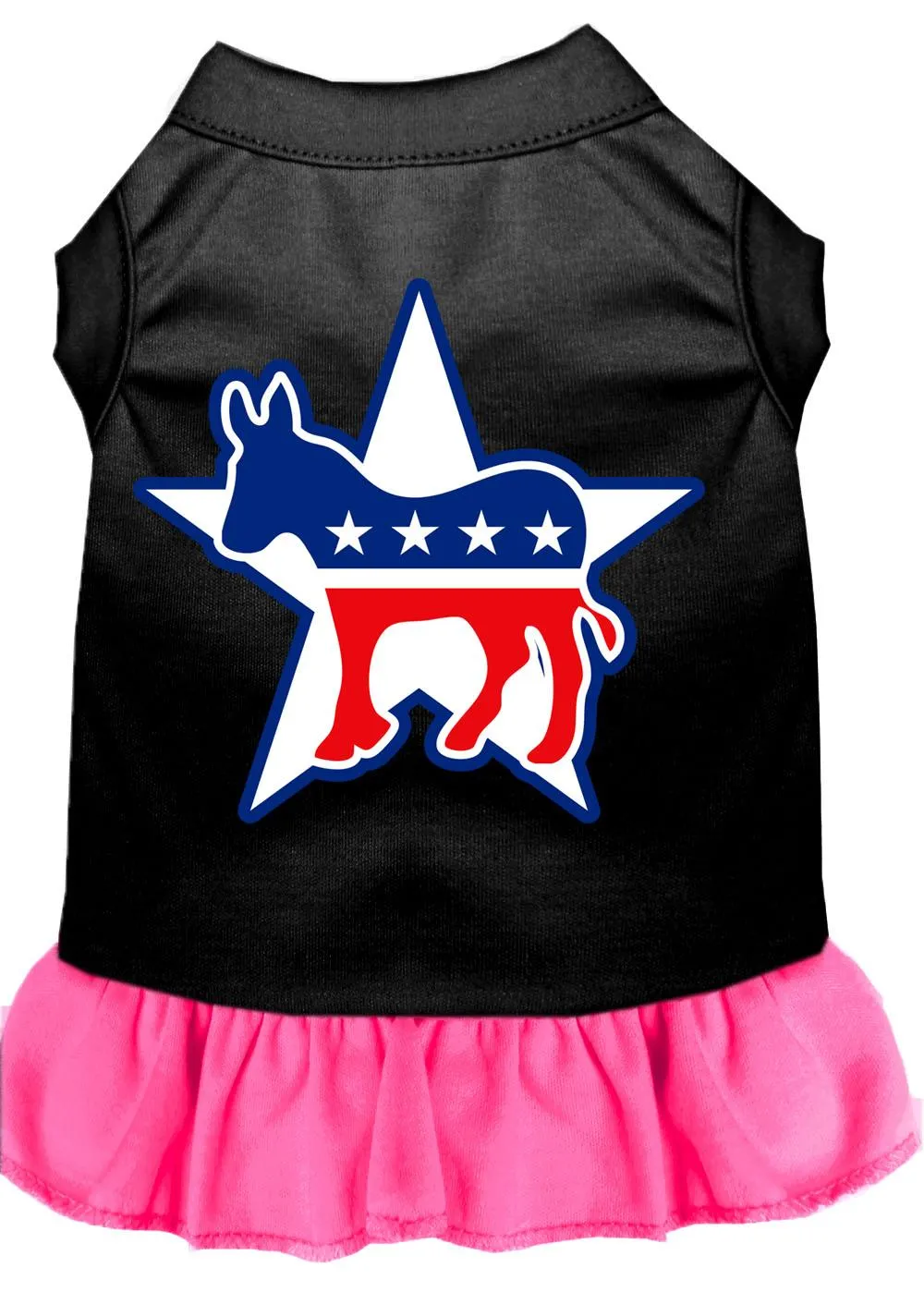 Democrat Screen Print Dress Black With Bright Pink Xxxl (20)