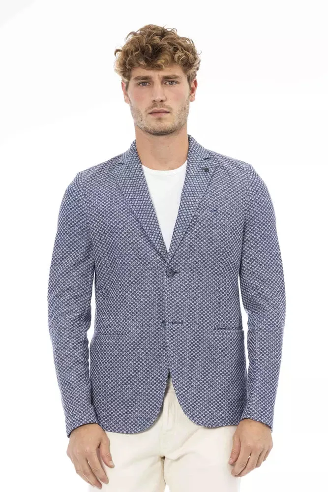 Distretto12 Blue Cotton Men Blazer