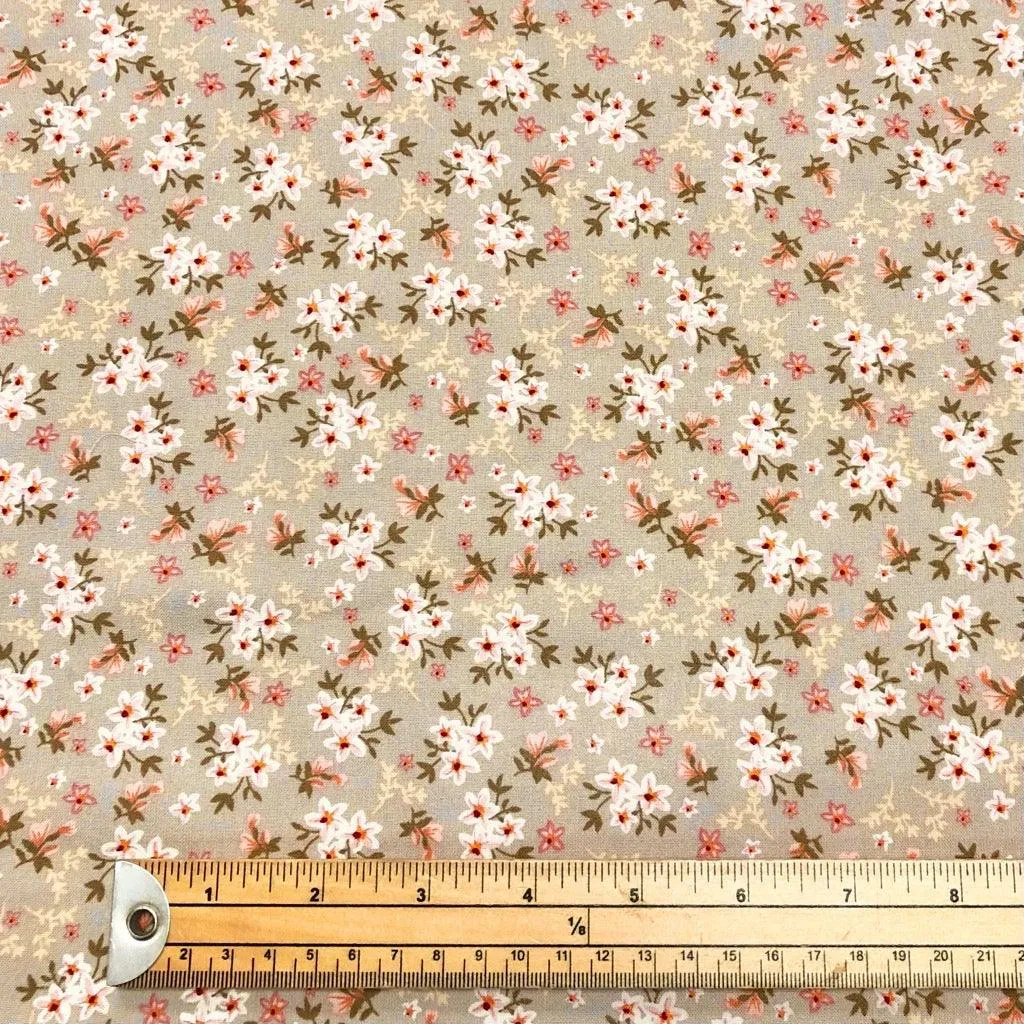 Elegant Floral Viscose Challis Fabric