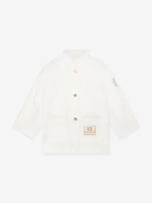 Escada Girls Embroidered Logo Jacket in White