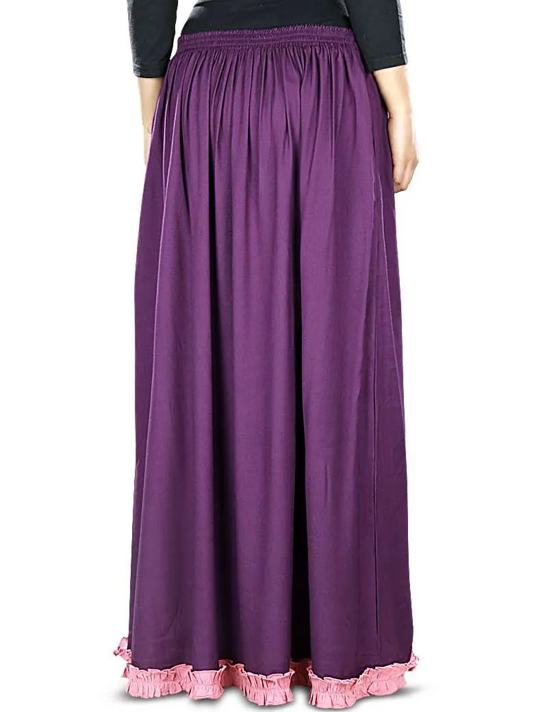 Eshal Purple & Pink Rayon Skirt