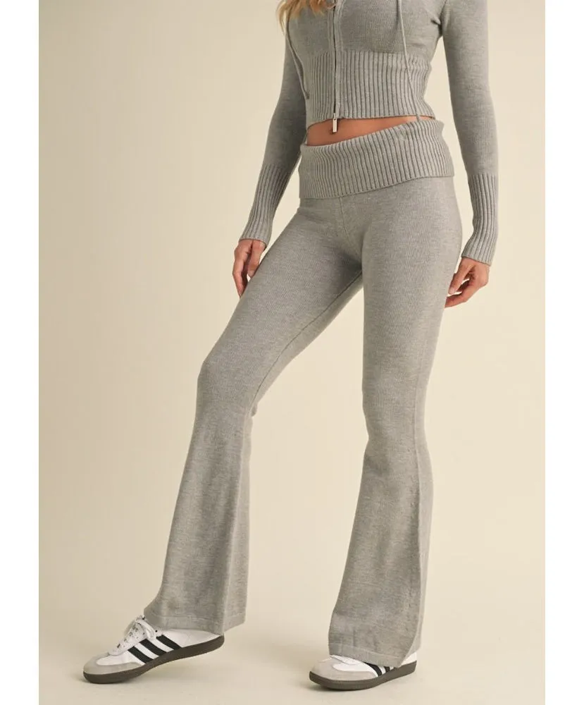 Fallon Foldover Flare Knit Sweater Pants