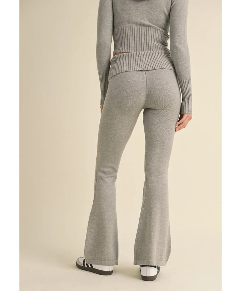 Fallon Foldover Flare Knit Sweater Pants