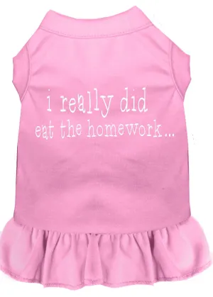 I Really Did Eat The Homework Screen Print Dress Light Pink Lg (14)