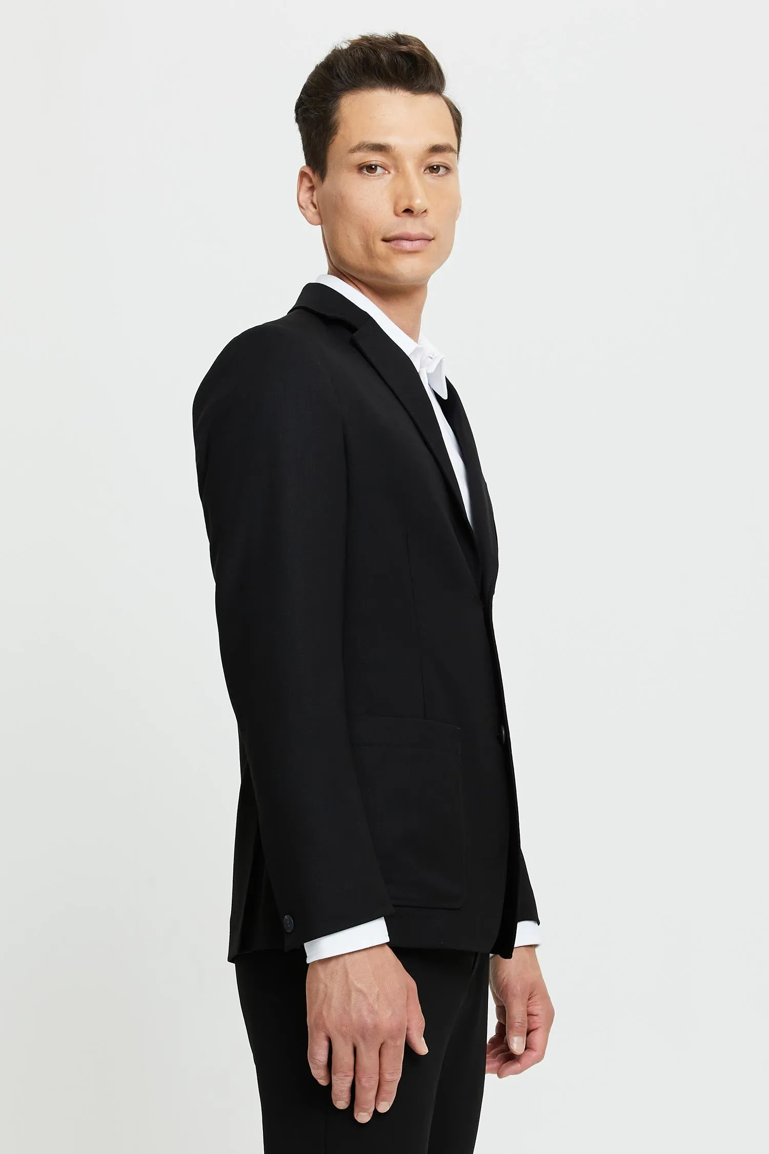 Jere Merino Wool Blazer Jacket Black