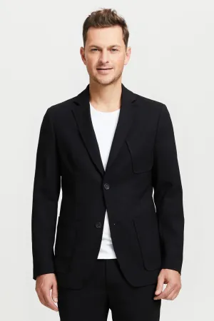 Jere Merino Wool Blazer Jacket Black