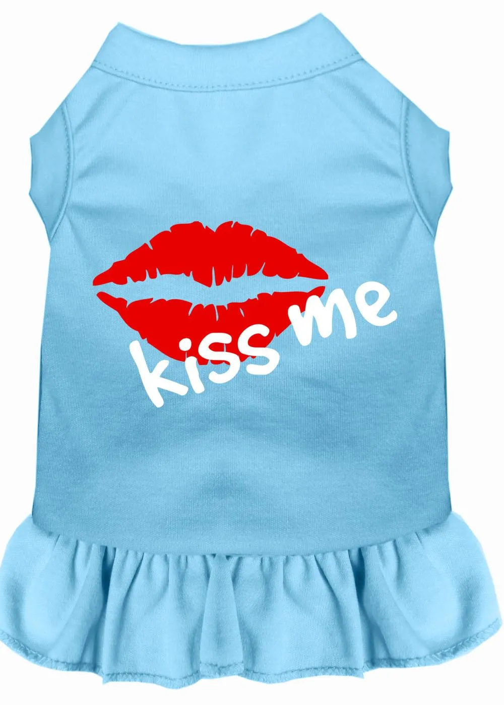 Kiss Me Screen Print Dress Baby Blue Med (12)