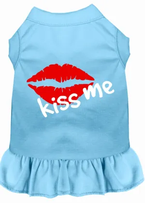 Kiss Me Screen Print Dress Baby Blue Med (12)