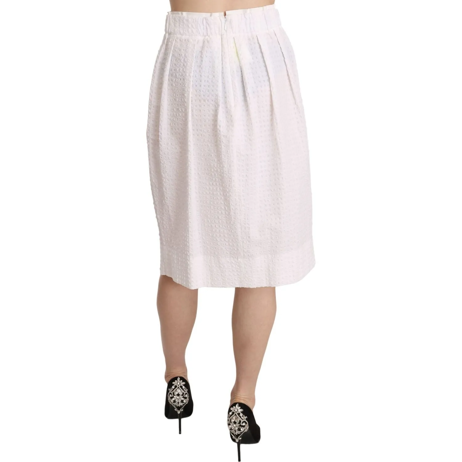 L'Autre Chose Elegant White Pencil Skirt