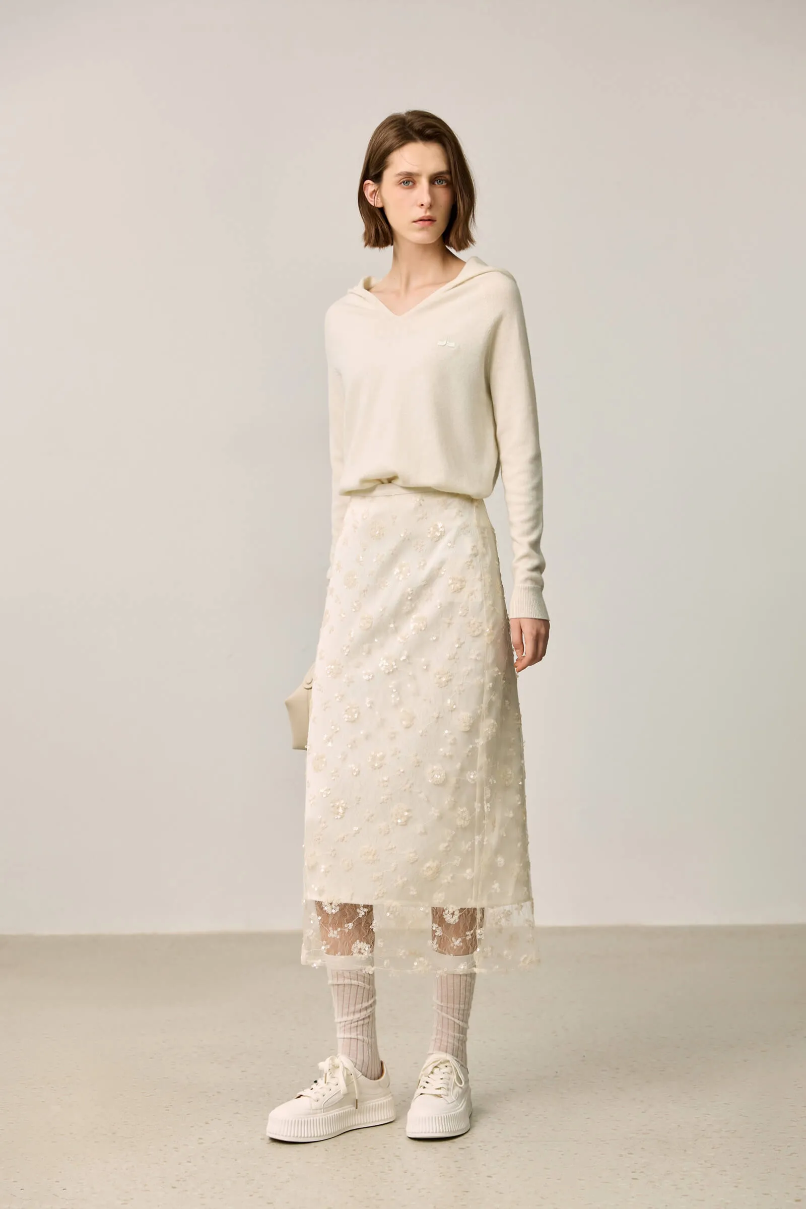 LILY Elegant Sequin Embroidered Double-Layer Skirt