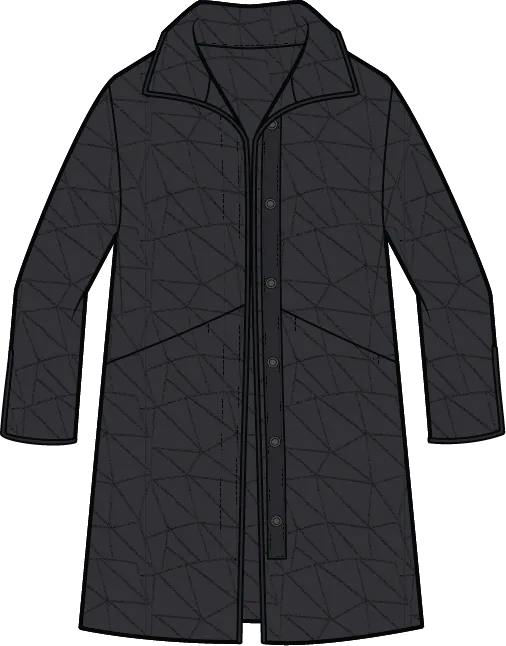 Liv by Habitat Kaleidoscope Quilt City Snap Car Coat - Stylish and Versatile Outerwear