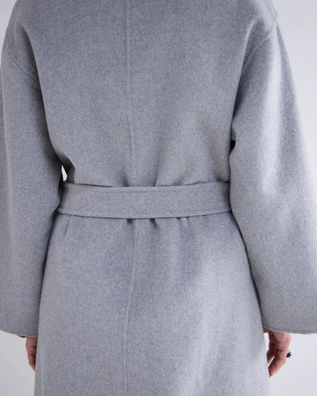 Long Wool Classic Coat in Cloud