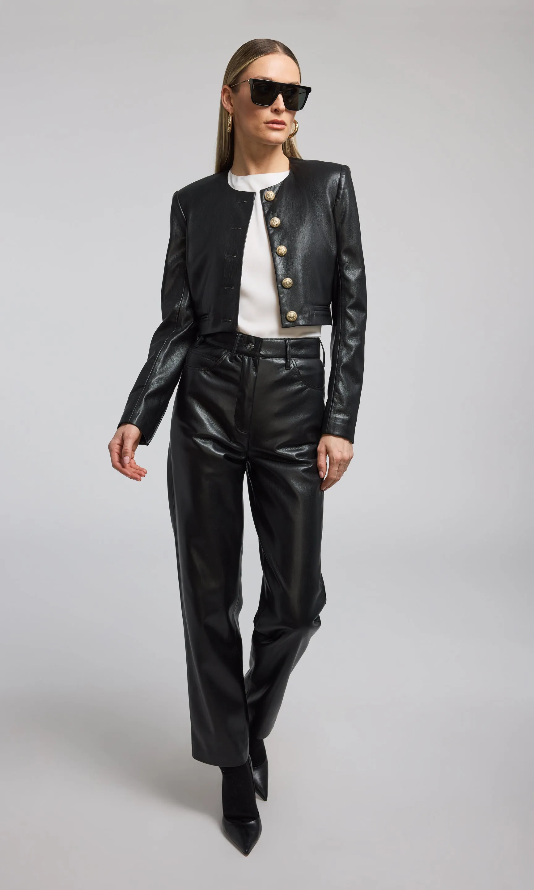 Marko Vegan Leather Blazer