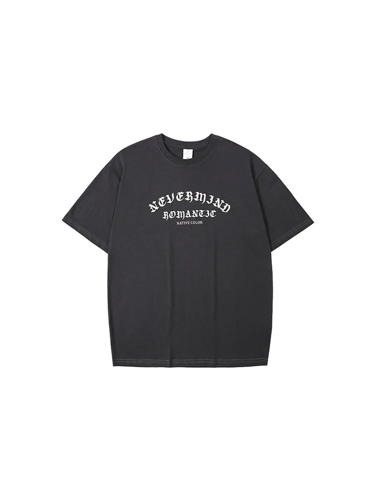 Men'S Loose Tees With Letters Print