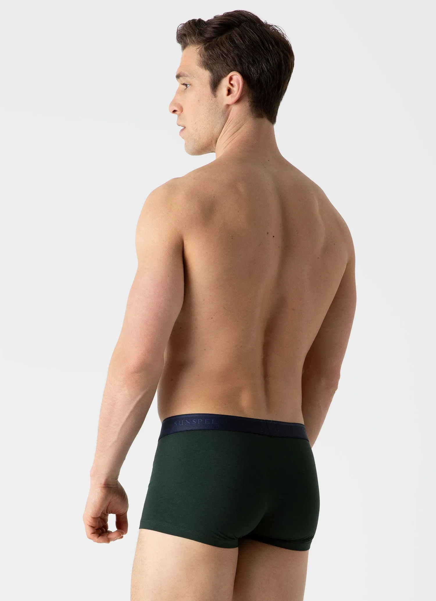 Men's Stretch Cotton Trunks in Seaweed