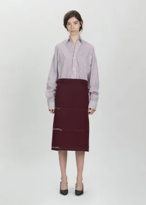 Milanesa Stitched Wool Pencil Skirt