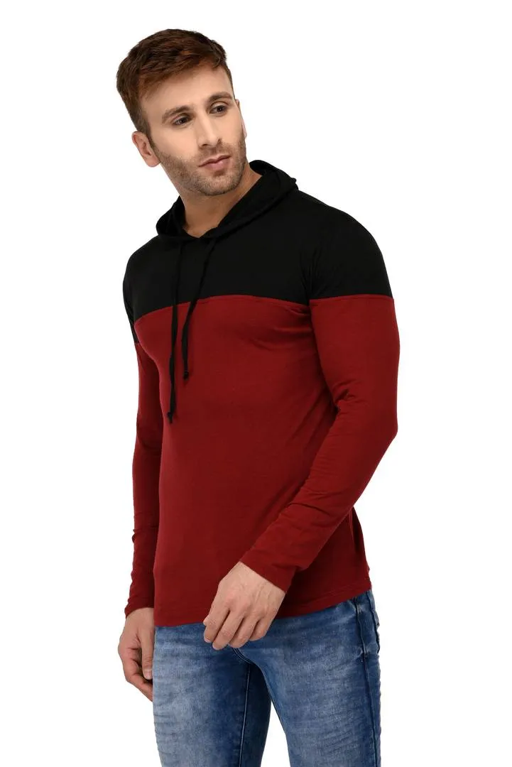 Multicoloured Cotton Colourblocked Hooded Tees