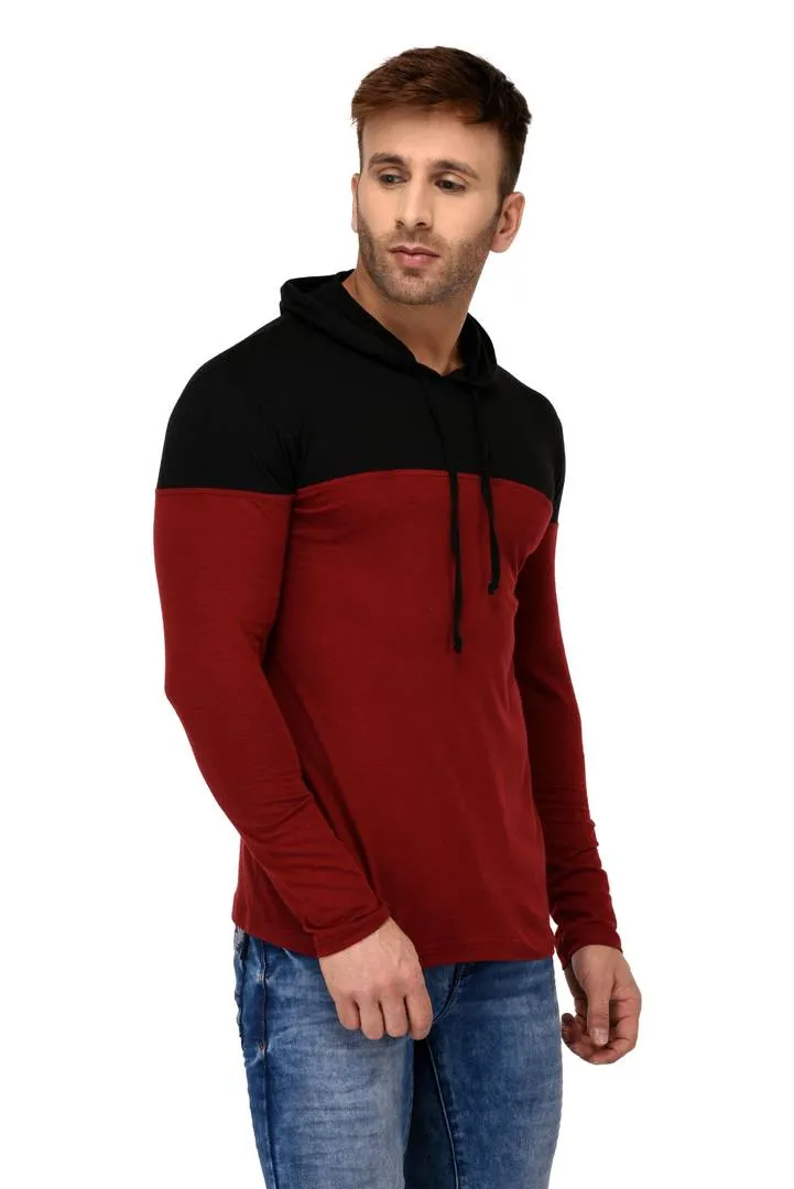 Multicoloured Cotton Colourblocked Hooded Tees