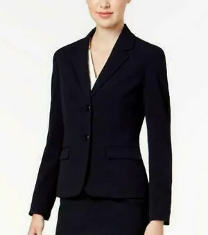 Nine West One-Button Shawl Collar Stretch Jacket Nightsky ,Size 6