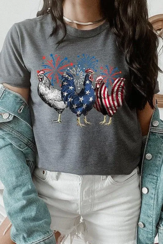 Patriotic USA Chicken Graphic T Shirts