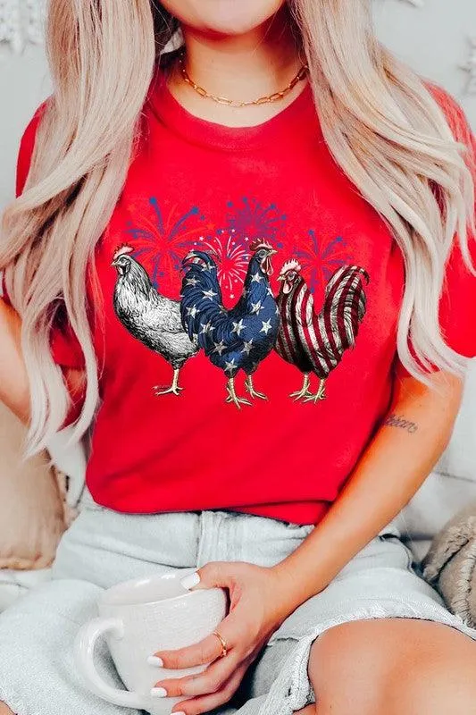 Patriotic USA Chicken Graphic T Shirts