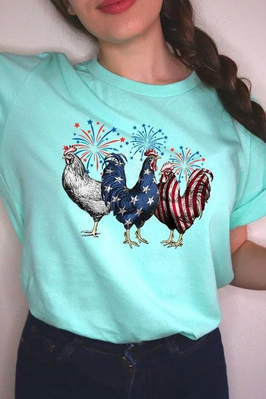 Patriotic USA Chicken Graphic T Shirts