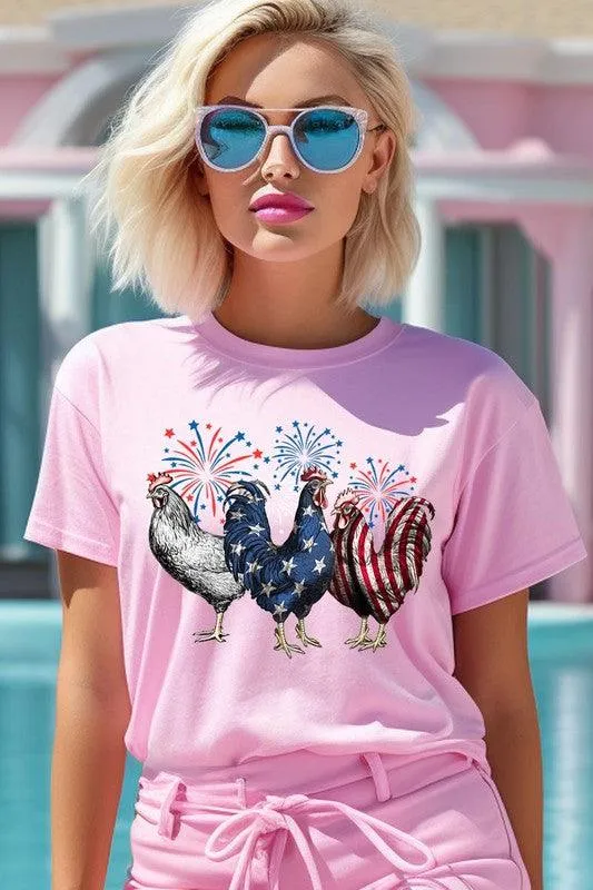 Patriotic USA Chicken Graphic T Shirts