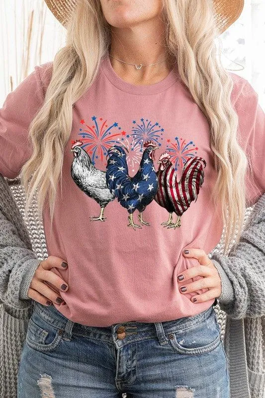 Patriotic USA Chicken Graphic T Shirts