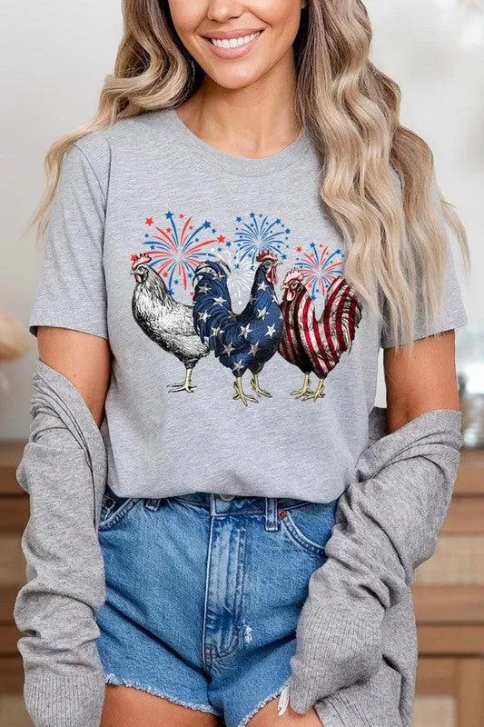 Patriotic USA Chicken Graphic T Shirts