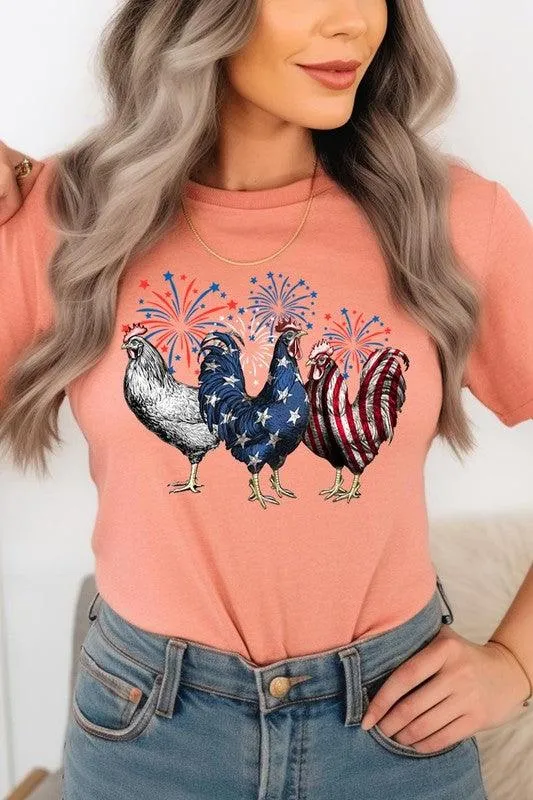 Patriotic USA Chicken Graphic T Shirts