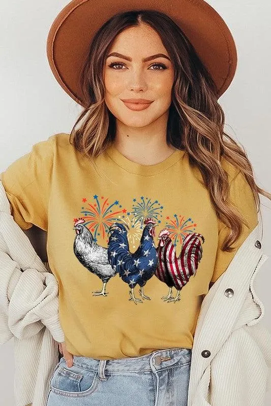 Patriotic USA Chicken Graphic T Shirts