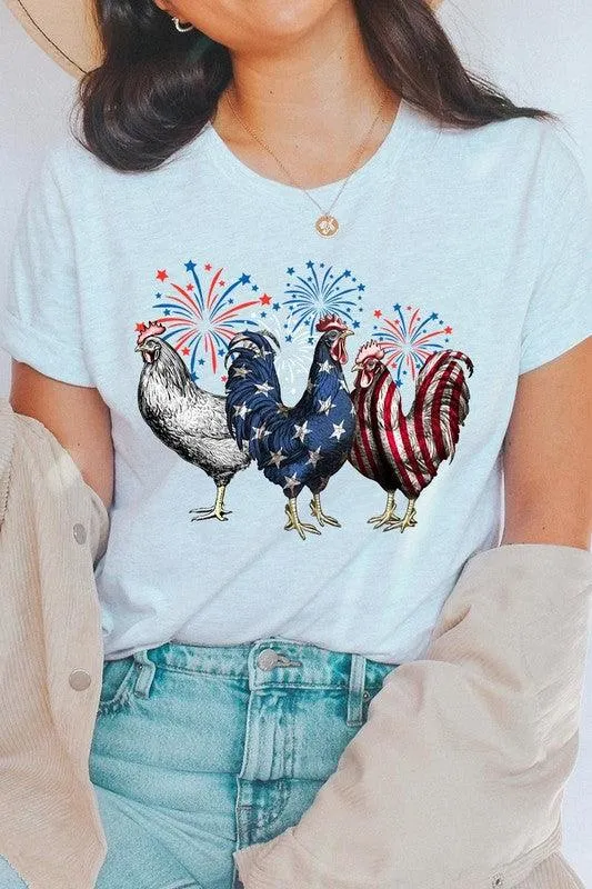 Patriotic USA Chicken Graphic T Shirts