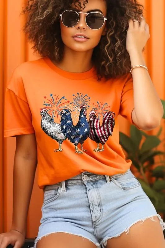 Patriotic USA Chicken Graphic T Shirts